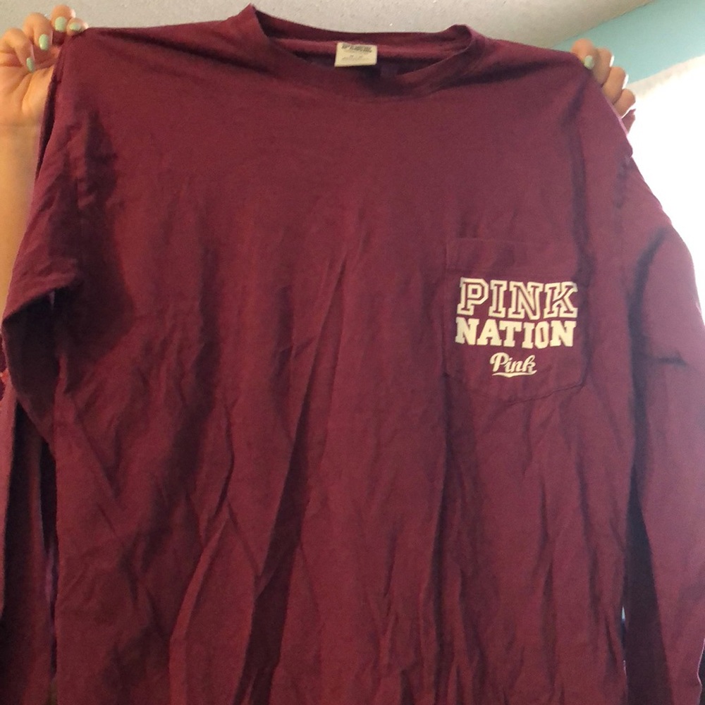 Oversized Pink Nation Crew Neck Top